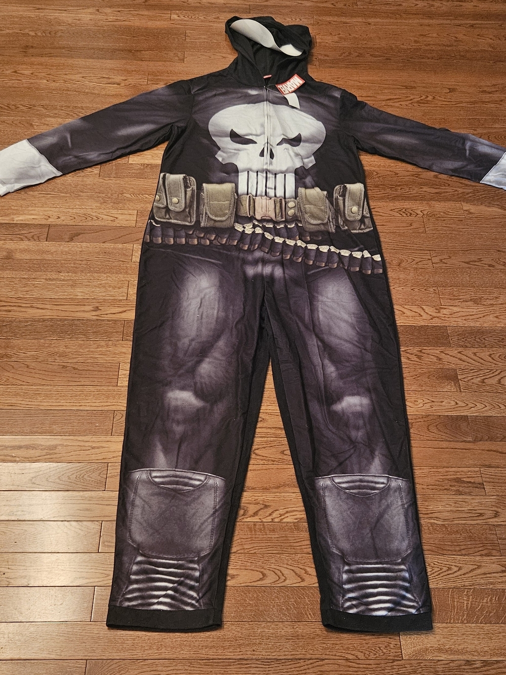 Marvel Black and White Skull Hooded Superhero Costume